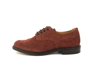 Bourton Country Brogue Shoe - Cherry Castorino Suede