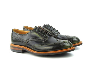 Bourton Country Brogue Shoe - Militaire (Green) Bookbinder