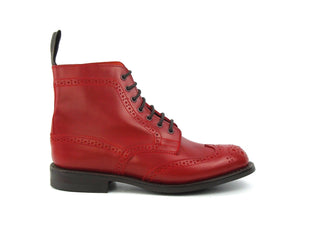 Stephy Brogue Boots - Red Calf