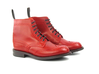 Stephy Brogue Boots - Red Calf