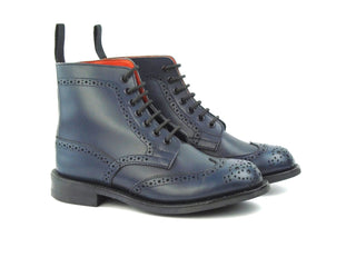 Stephy Brogue Boots - Navy Calf