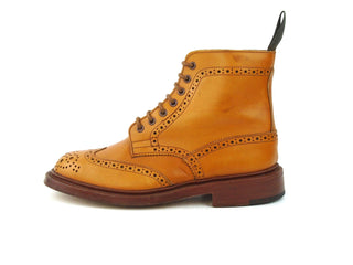 Worn Ladies Brogue Boots - Acorn