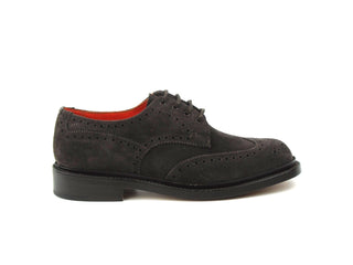 Anne Ladies Brogue Shoe - Coffee Ox Reversed Suede
