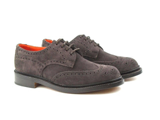 Anne Ladies Brogue Shoe - Coffee Ox Reversed Suede