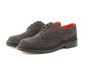 Anne Ladies Brogue Shoe - Coffee Ox Reversed Suede