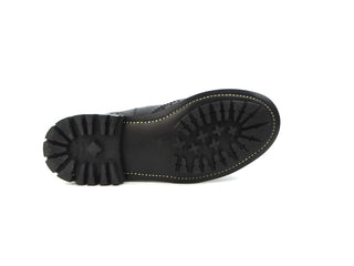 Silvia Elastic Sided Brogue Boots - Black Box Calf