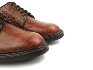 Robert Derby Shoe - Dark Brown Mock Croc