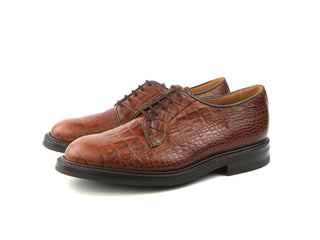 Robert Derby Shoe - Dark Brown Mock Croc