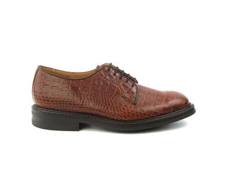 Robert Derby Shoe - Dark Brown Mock Croc