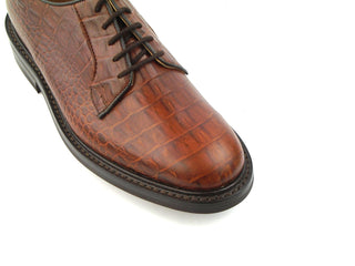 Robert Derby Shoe - Dark Brown Mock Croc