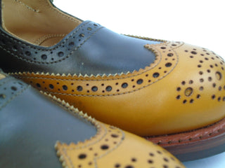 Mary-Jane Buckle Brogue Shoe - Acorn & Espresso Two Tone