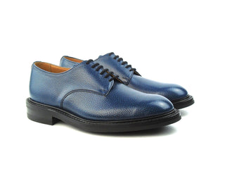 Dundee Plain Derby Shoe - Natural Navy Scotch Grain