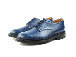 Dundee Plain Derby Shoe - Natural Navy Scotch Grain