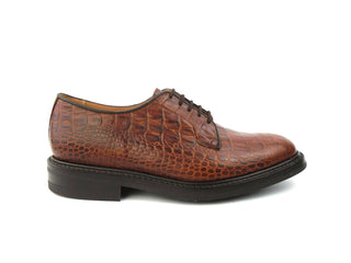 Robert Derby Shoe - Dark Brown Mock Croc