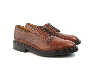 Robert Derby Shoe - Dark Brown Mock Croc