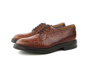 Robert Derby Shoe - Dark Brown Mock Croc