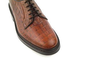 Robert Derby Shoe - Dark Brown Mock Croc
