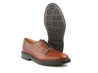 Robert Derby Shoe - Dark Brown Mock Croc