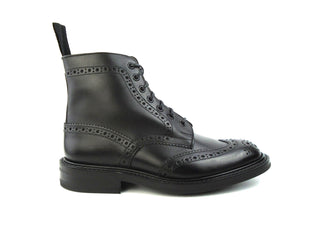 Malton Country Brogue Boot - Black Box Calf