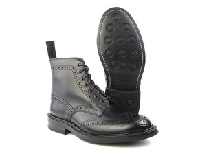Malton Country Brogue Boot - Black Box Calf