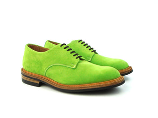 Dundee Plain Derby Shoe - Green Apple Suede