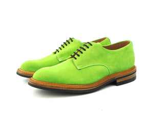 Dundee Plain Derby Shoe - Green Apple Suede