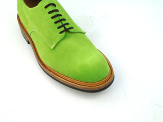 Dundee Plain Derby Shoe - Green Apple Suede