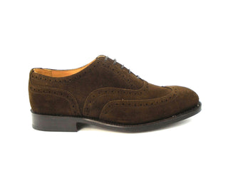 Norfolk Full Brogue City Shoe - Chocolate Repello Suede