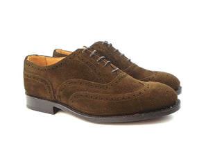 Norfolk Full Brogue City Shoe - Chocolate Repello Suede