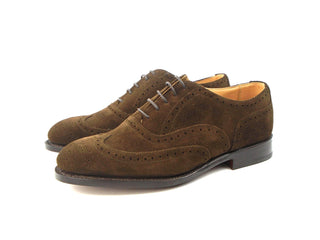 Norfolk Full Brogue City Shoe - Chocolate Repello Suede