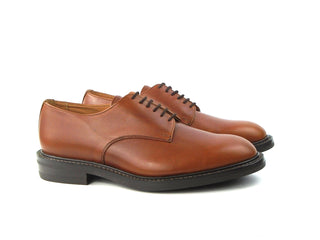 Dundee Plain Derby Shoe - Chestnut Pull-Up