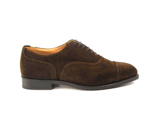 Kensington Toecap Oxford City Shoe - Chocolate Repello Suede