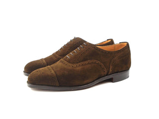 Kensington Toecap Oxford City Shoe - Chocolate Repello Suede