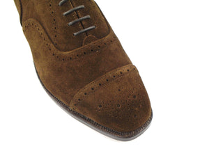 Kensington Toecap Oxford City Shoe - Chocolate Repello Suede