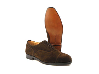 Kensington Toecap Oxford City Shoe - Chocolate Repello Suede