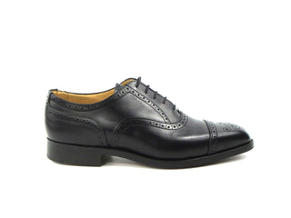 Kensington Toecap Oxford City Shoe - Black Box Calf