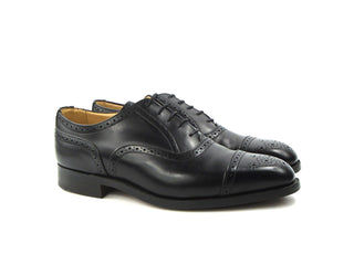 Kensington Toecap Oxford City Shoe - Black Box Calf
