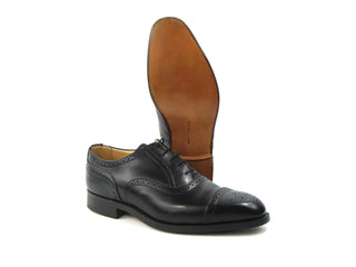 Kensington Toecap Oxford City Shoe - Black Box Calf