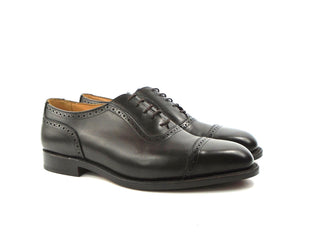 Belgrave U Throat Oxford - Black Box Calf