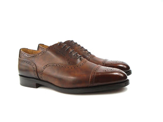 Kensington Toecap Oxford City Shoe - Brown Museum Calf