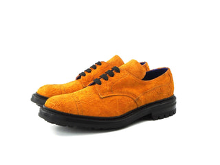 Derby Brogue Shoes - Caramel Rough Suede