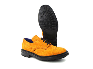 Derby Brogue Shoes - Caramel Rough Suede