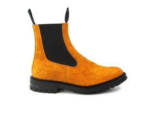 Elastic Sided Chelsea Boots - Caramel Rough Suede