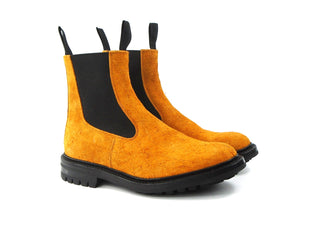 Elastic Sided Chelsea Boots - Caramel Rough Suede