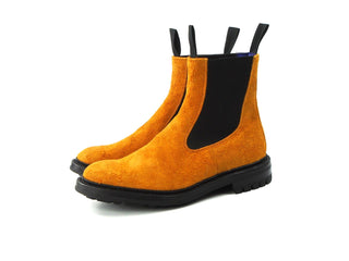 Elastic Sided Chelsea Boots - Caramel Rough Suede