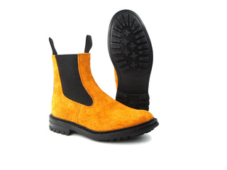 Elastic Sided Chelsea Boots - Caramel Rough Suede