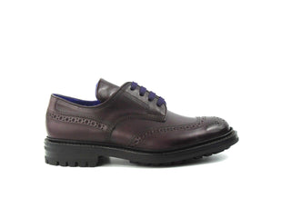 Derby Brogue Shoes - Aubergine Calf