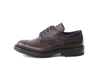 Derby Brogue Shoes - Aubergine Calf