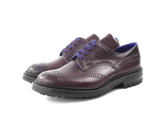 Derby Brogue Shoes - Aubergine Calf