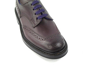 Derby Brogue Shoes - Aubergine Calf